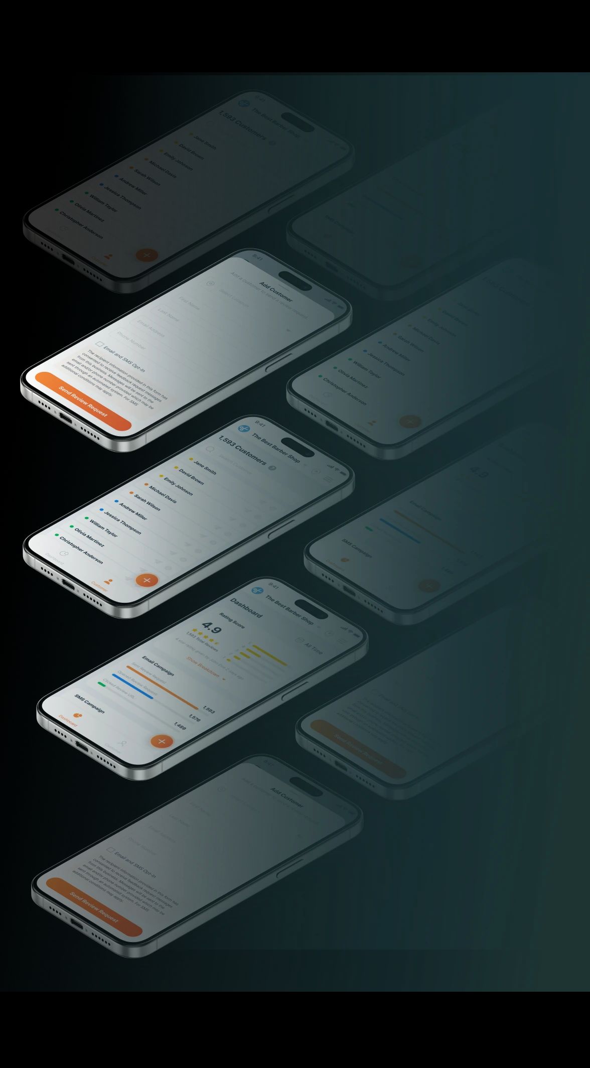 Mobile phone showcasing an app interface